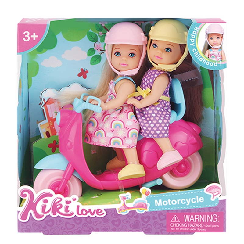 安丽莉美发娃娃小凯莉宠物玩具洋娃娃小号公主玩具摩托车(88007安琦琦兜风姐妹)