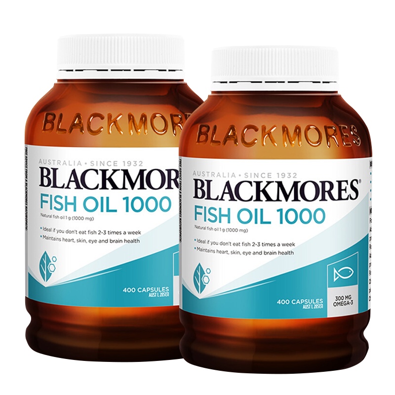 2件装 | Blackmores澳佳宝原味深海鱼油胶囊 400粒 澳洲进口