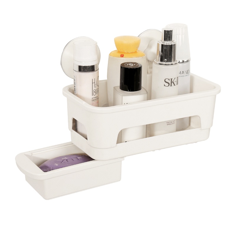 宝优妮浴室置物架吸壁式洗手间角架洗漱用品收纳架卫生间吸盘壁挂收纳盒 DQ1604系列