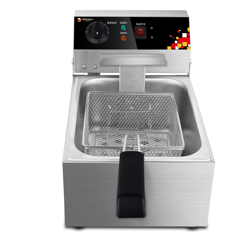 德玛仕(DEMASHI) 电炸炉商用 小吃油炸锅油炸机 油条机 薯条机 电炸锅 L-101A-S(304不锈钢款)