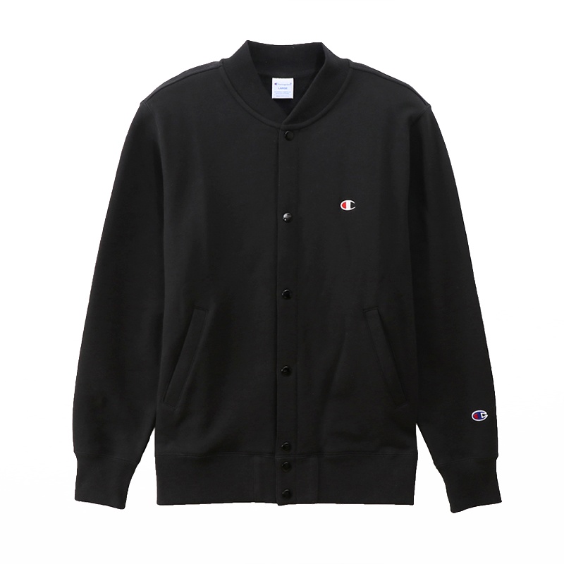 日版Champion冠军正品C3-Q003V领无帽刺绣小logo针织宽松休闲开衫