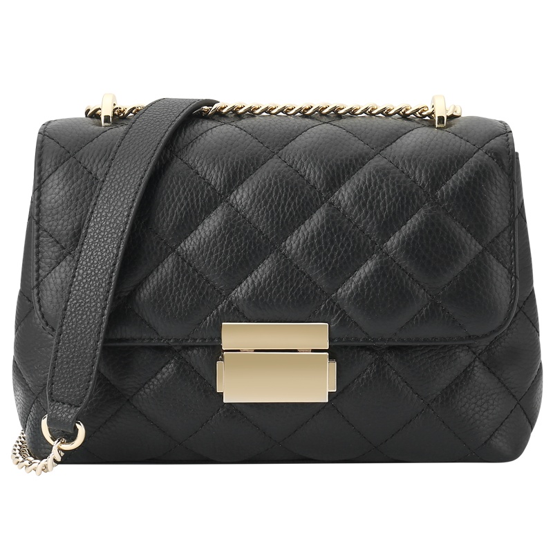 稻草人女士包包2020新款真皮菱格链条单肩包头层牛皮时尚斜跨小包