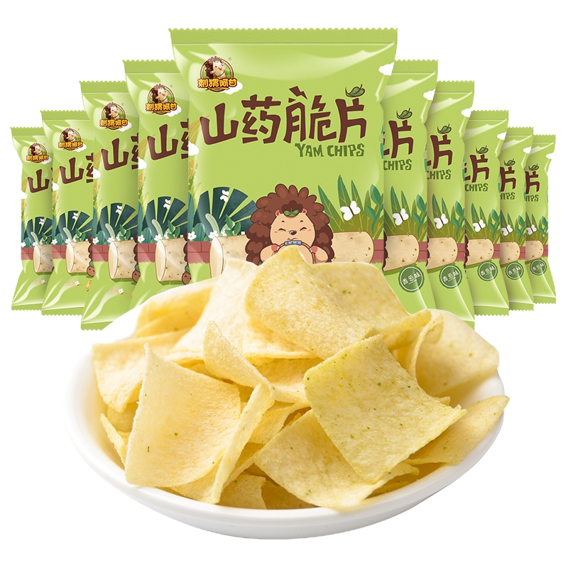 刺猬阿甘山药脆片网红脆片好吃的休闲零食山药薄片脆片31g*10包