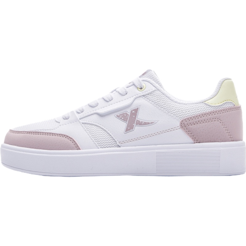 特步女鞋板鞋女2022秋季新款正品小白鞋复古皮面休闲潮鞋透气鞋