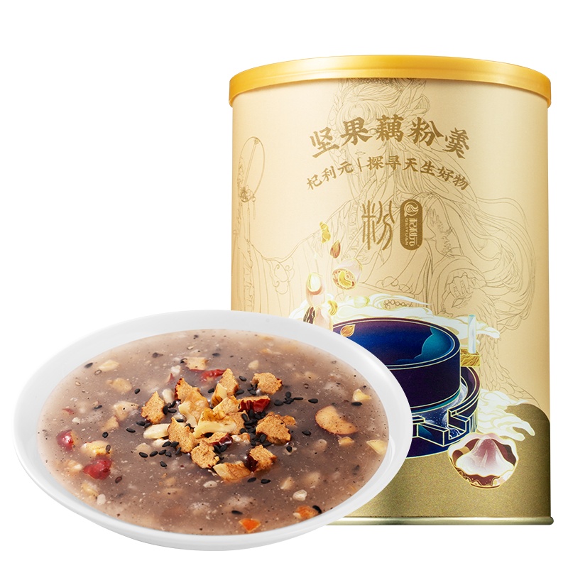 杞利元 核桃坚果藕粉500g/罐 纯藕粉坚果羹营养早餐特产代餐食品