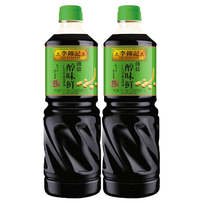 李锦记 薄盐醇味鲜1L*3瓶