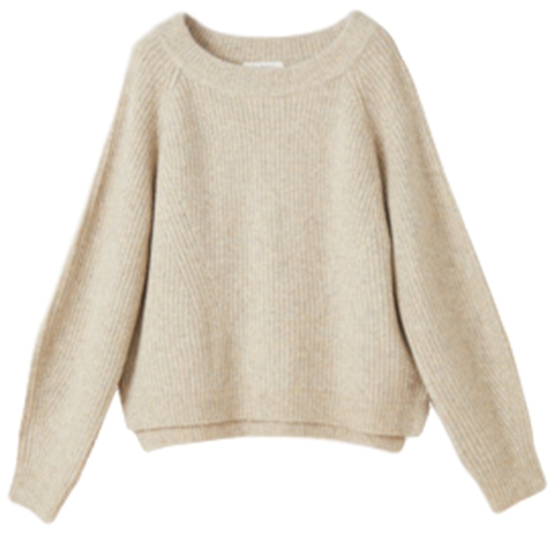 拉贝缇紫色毛衣女外穿内搭2019秋冬新款宽松慵懒风打底针织衫加厚60009245_96 S 夹花紫