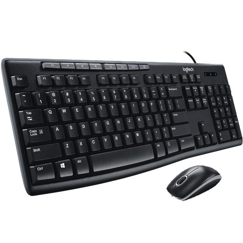 息 罗技(Logitech)MK200 有线键鼠套装USB台式机笔记本电脑多媒体商务办公家用薄膜键盘 黑色