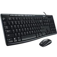 息 罗技(Logitech)MK200 有线键鼠套装USB台式机笔记本电脑多媒体商务办公家用薄膜键盘 黑色
