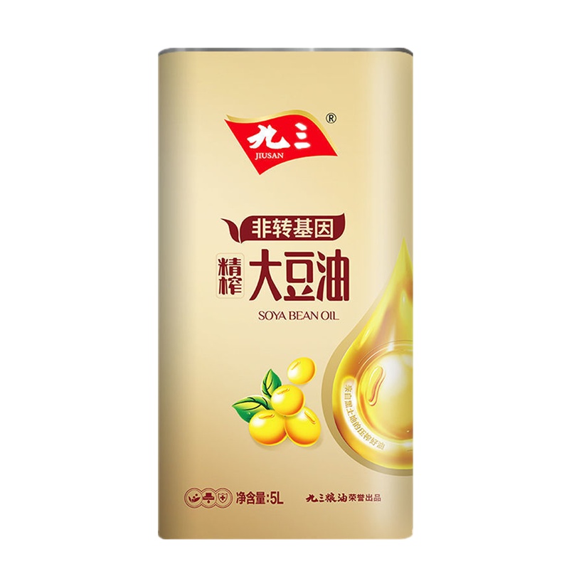 九三 铁桶 非转基因精榨一级大豆油 5L