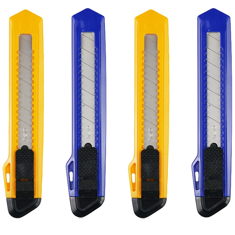 得力(deli)2001大号美工刀 18mm裁纸刀 壁纸刀 可换刀片 办公用品 颜色随机