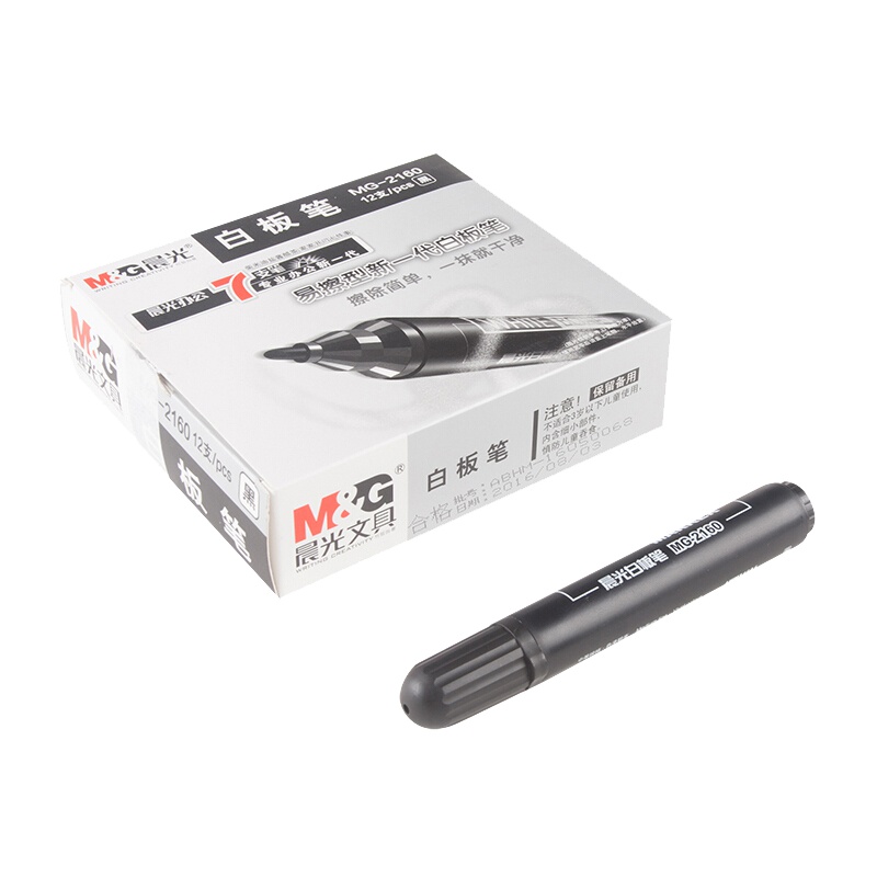 晨光白板笔MG2160黑/红/蓝 12支装/盒