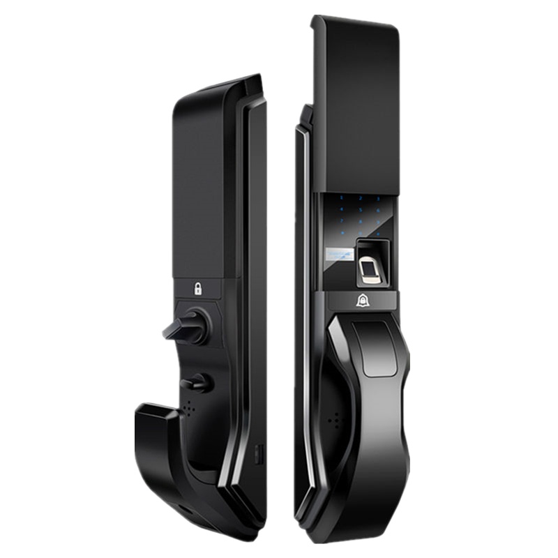 指纹锁全自动智能锁家用防盗门密码锁电子锁远程开锁通用型大门锁 黑色