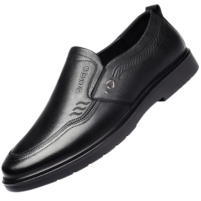 强人3515皮鞋男套脚款真皮软底单鞋舒适轻质男士休闲鞋