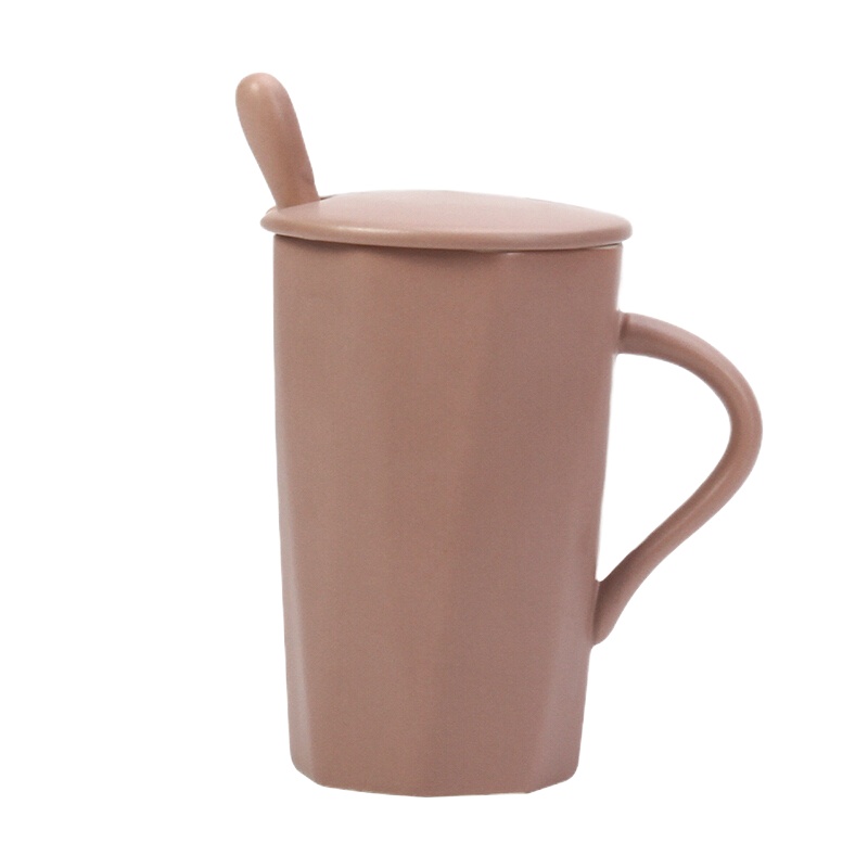 贝瑟斯 陶瓷马克杯大容量喝水杯子办公室用简约纯色陶瓷早餐杯卡其色