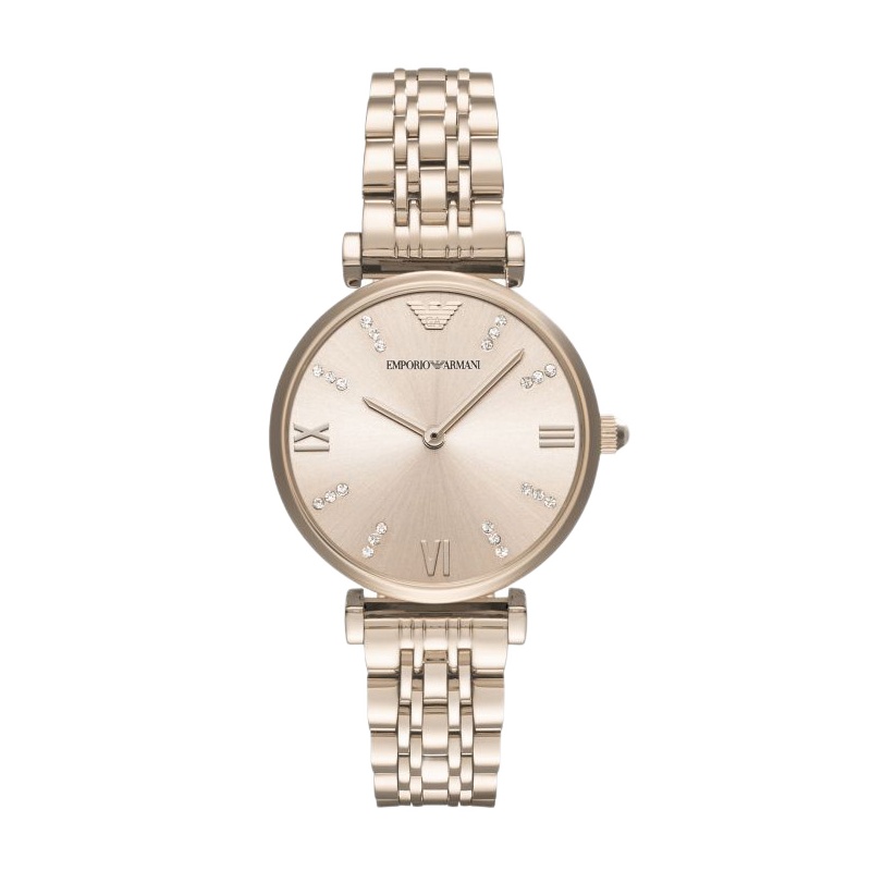 阿玛尼(Emporio Armani)手表 商务个性时尚腕表简约钢带石英女表AR11059