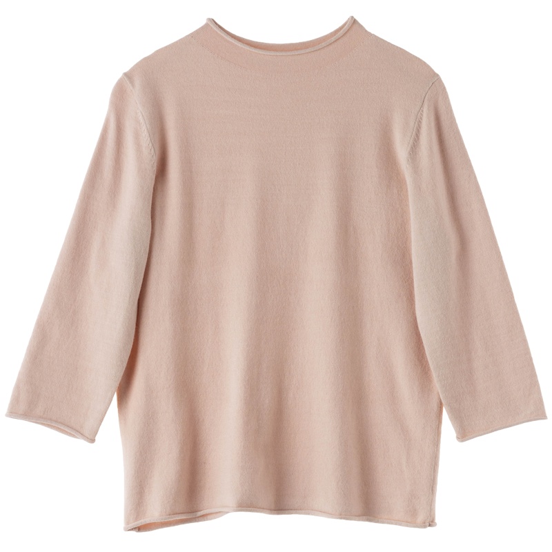 芊艺气质半高领中袖针织衫女秋季2019新款韩版显瘦修身打底衫上衣50178