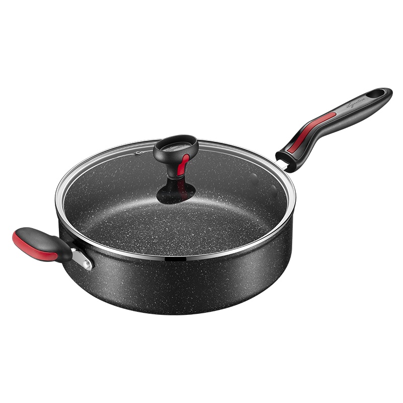 意大利拉歌蒂尼(LAGOSTINA)磐石28厘米长短柄中式炒锅矿岩石不粘锅家用炒菜锅LIRtpn28电磁炉燃气灶通用
