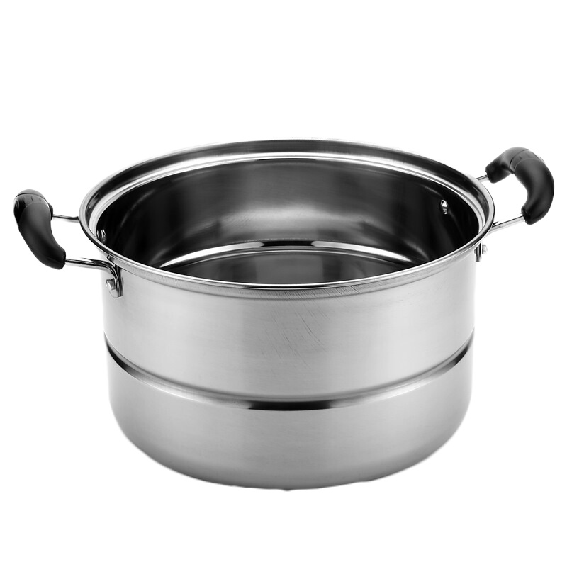 自然厨 蒸锅 金厨系列 28cm不锈钢加深加厚二层多用蒸锅