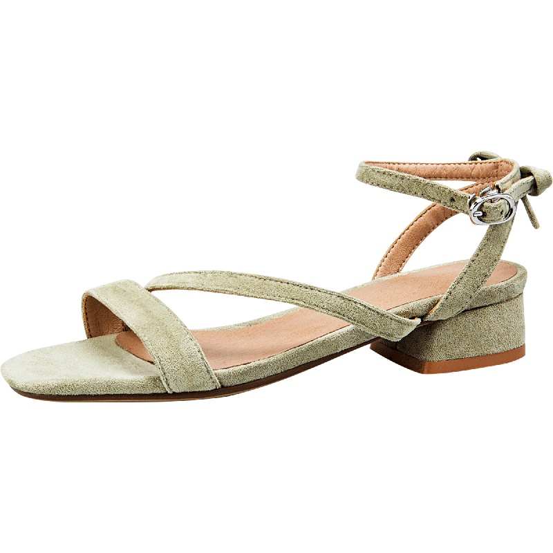 阿么凉鞋女夏季韩版百搭学生蝴蝶结交叉一字扣带平底网红低跟女鞋