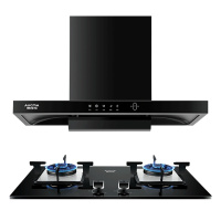 澳柯玛(AUCMA)烟灶套餐抽油烟机灶具套装侧吸式18立方大吸力体感水洗5kW大火力天然气自营官方旗舰006D+021B