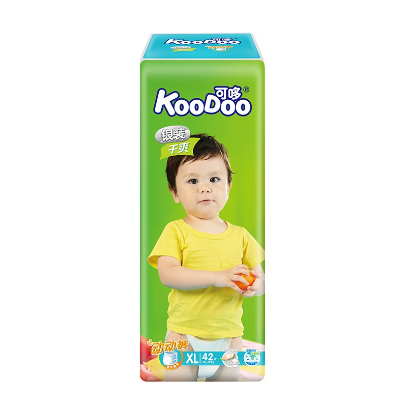 可哆(KooDoo)拉拉裤 银装干爽婴儿动动裤 加大号XL码42片[12-17kg]