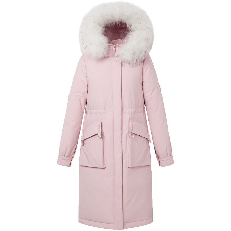 鸭鸭 秋冬新品 韩版时尚字母印花大毛领羽绒服B-57661