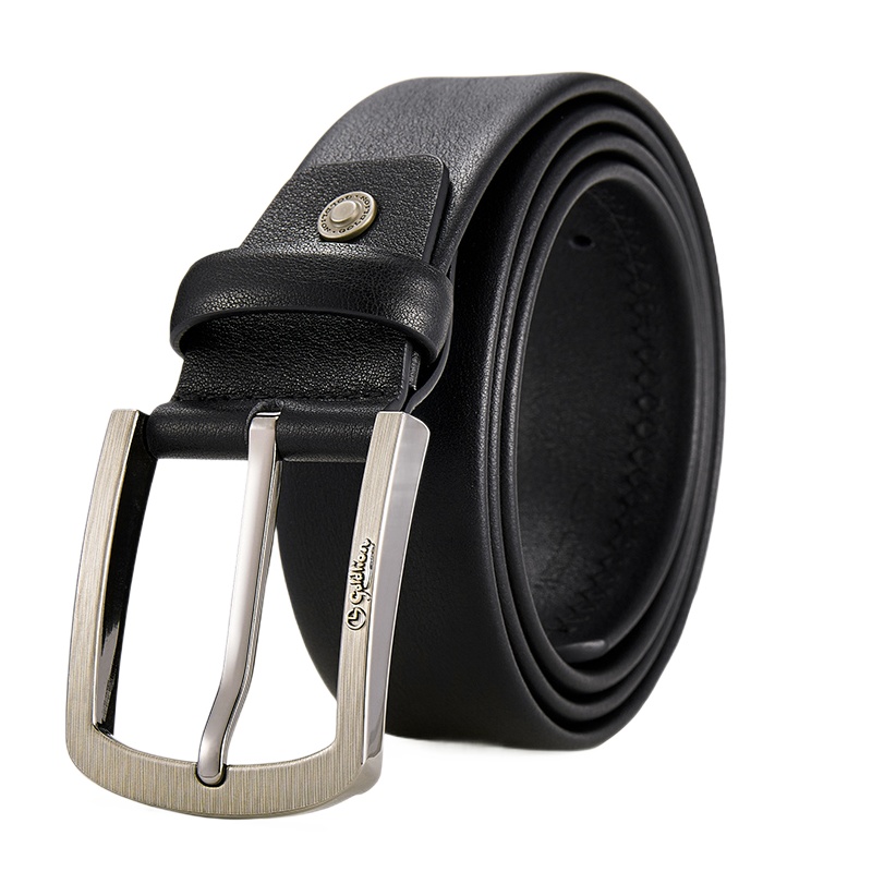 金利来(GOLDLION)男青年头层牛皮裤带男款牛皮针扣休闲皮带生日礼物