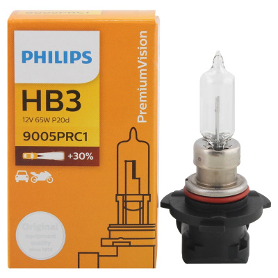 飞利浦(PHILIPS)小太阳石英灯HB3-9005PR汽车灯泡大灯近光灯远光灯卤素灯 单支装