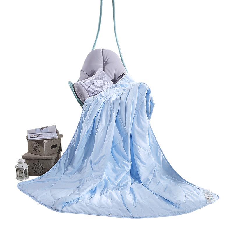 富安娜(FUANNA)家纺纯棉夏被舒柔空调被纯色清新夏被双人1.8米床单人1.2米