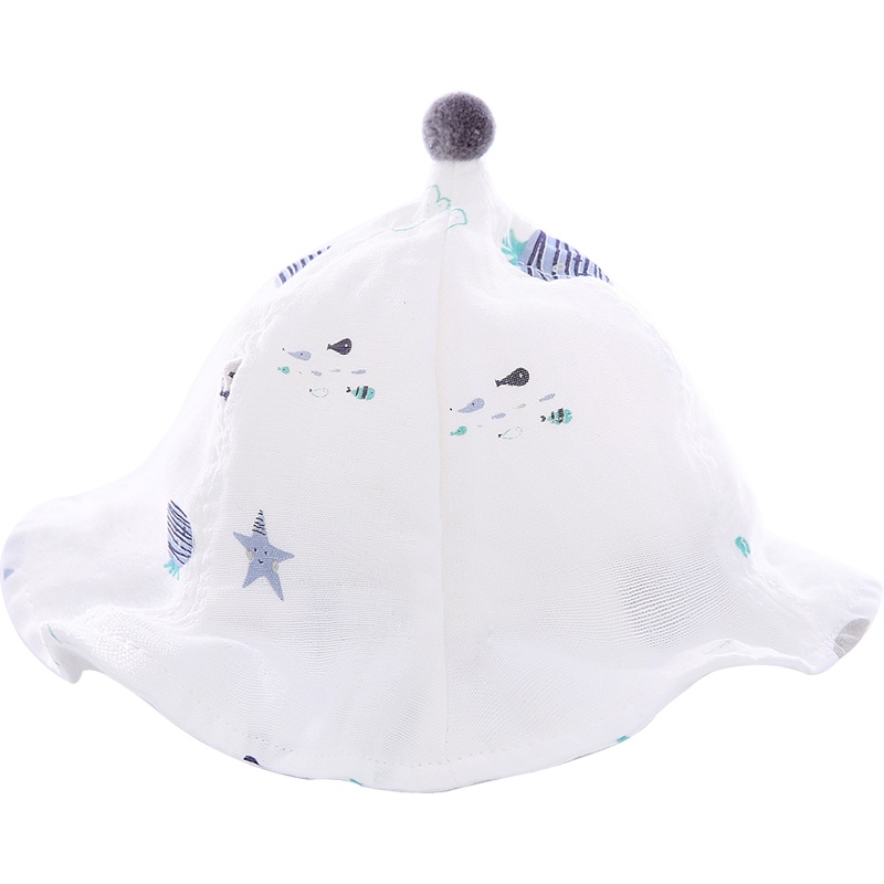 Aengbay 新生儿纱布胎帽薄网纱帽婴儿纱布遮阳帽夏凉帽纯棉无骨潮