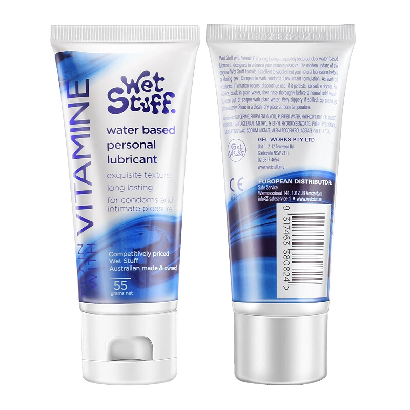wet stuff 澳洲进口润滑液男女用人体润滑油可舔用水溶性快感润滑液夫妻房事冰感热感人 情趣水果味-VE润滑液55g