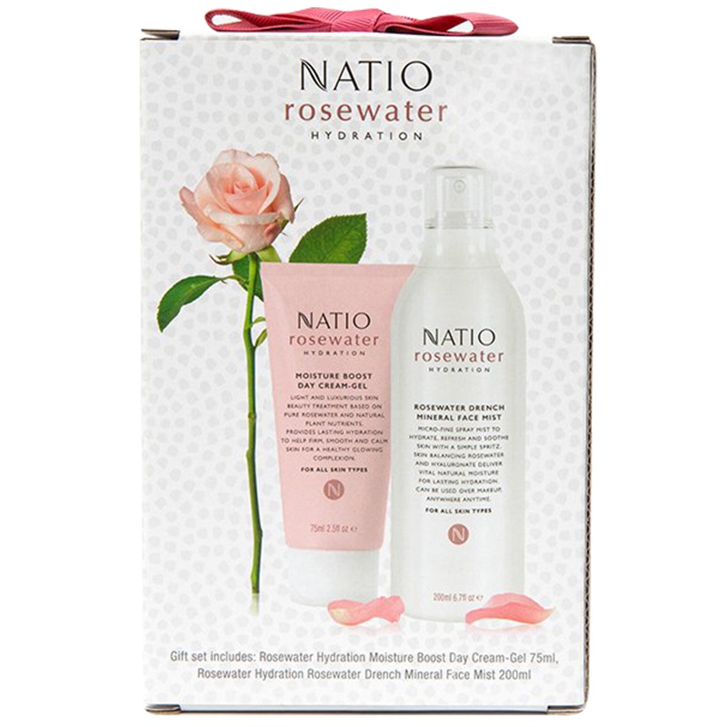 NATIO娜缇欧春夏补水保湿便携套装(日霜+喷雾)提亮定妆爽肤水学生 护肤礼盒