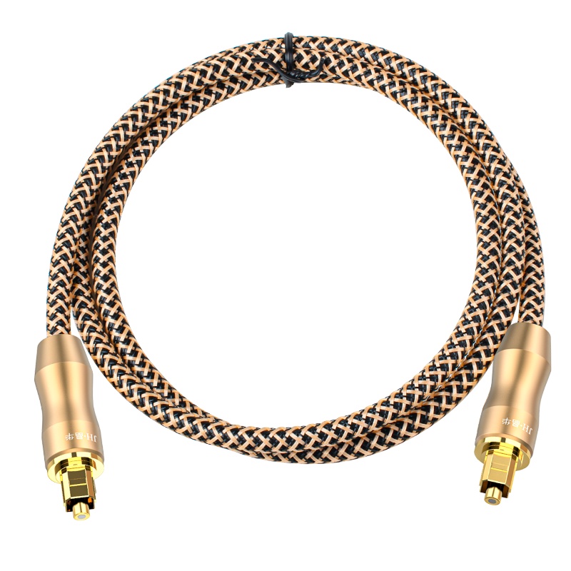 晶华 数字光纤音频线 机顶盒电视机DVD投影仪功放机家庭影院音箱方口多声道音响连接线 锌合金 金色 1米A531C