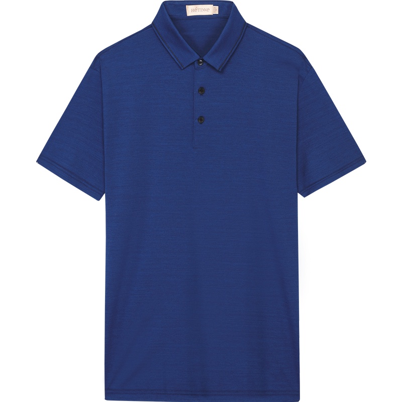 红豆旗下高端品牌轩帝尼(HETINNE)男装2019夏新款轻奢商务男装微弹短袖男式T恤