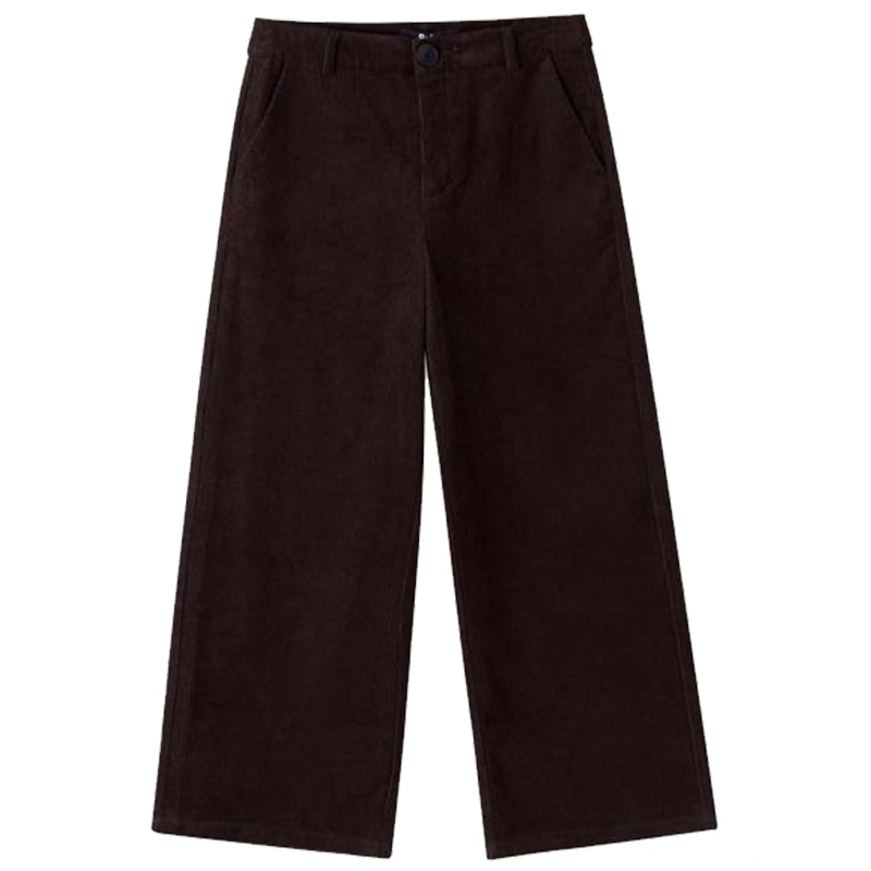 【专柜同款】复古高腰坠感灯芯绒阔腿裤子女秋冬2019新款直筒加厚加绒宽松显瘦20013898