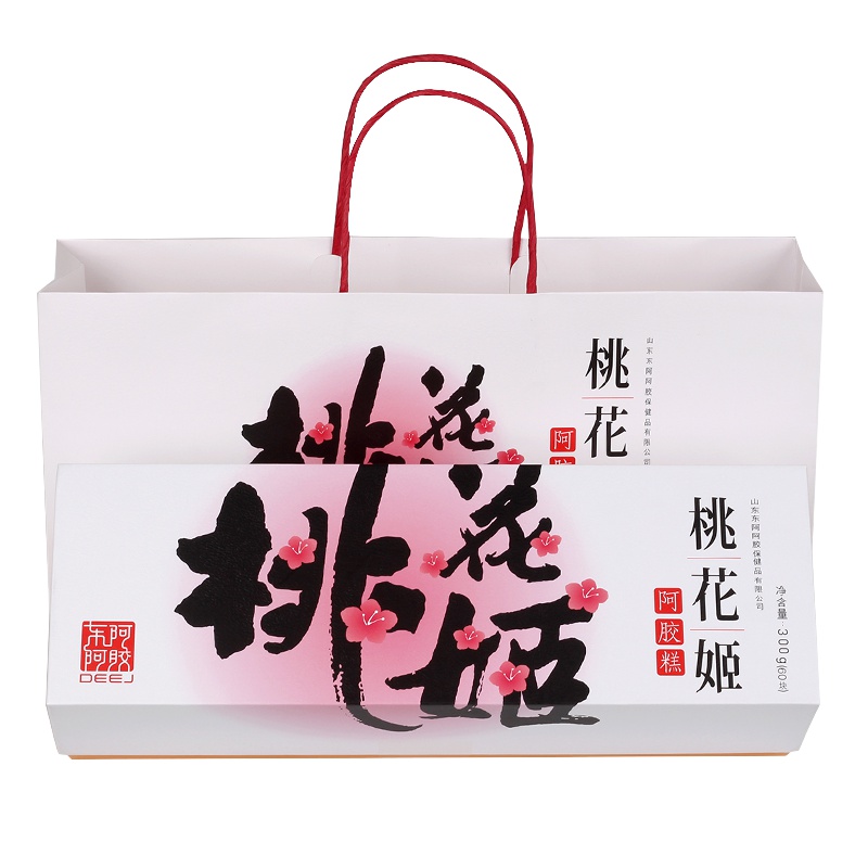 东阿阿胶正品 DEEJ 桃花姬 阿胶糕300g精致礼盒装 小块送礼佳品 即食固元膏糕 女士阿胶膏.
