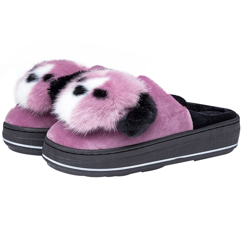 美人桥棉拖鞋女加绒保暖加厚防滑鞋底舒适室内居家休闲棉拖8188