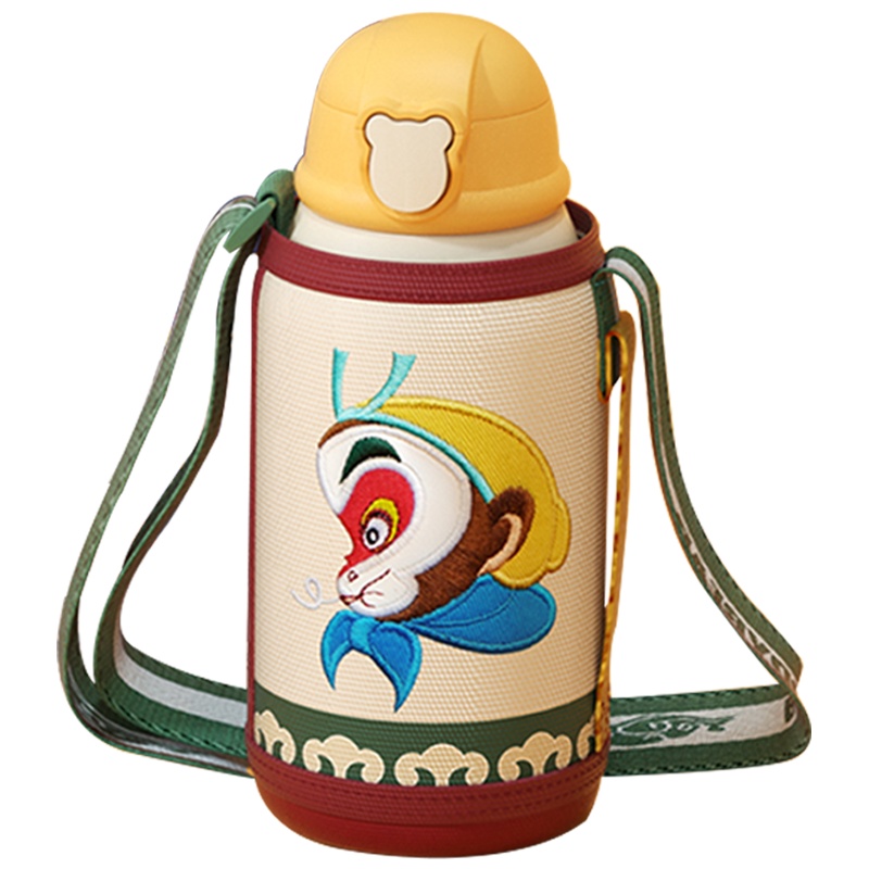 杯具熊（BEDDYBEAR） 新款大闹天宫儿童保温杯带吸管316不锈钢三用防漏水壶联名款三盖版-孙悟空 630m