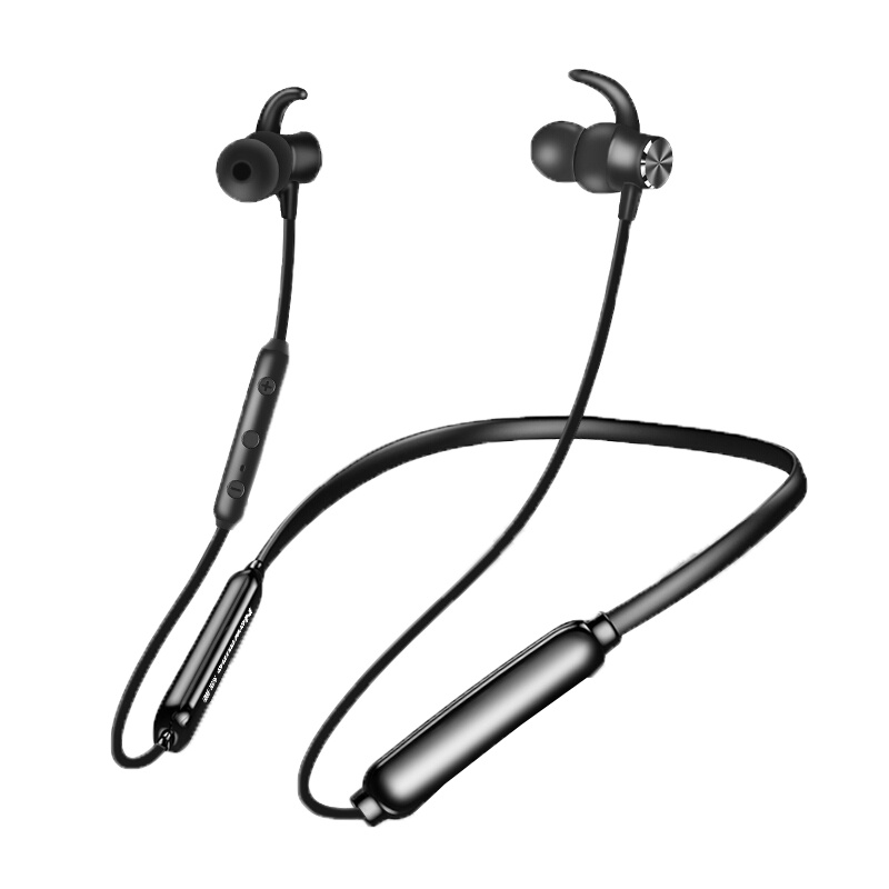纽曼(Newmine)C10蓝牙耳机运动无线迷你跑步健身颈挂式耳塞入耳式双耳头戴式超长待机挂耳式 黑色