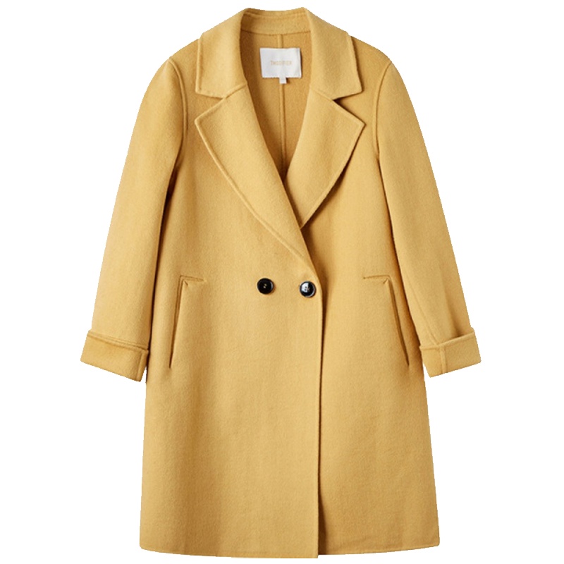 【专柜同款】拉夏贝尔旗下7.MODIFIER新款中长韩版双面毛呢外套呢大衣