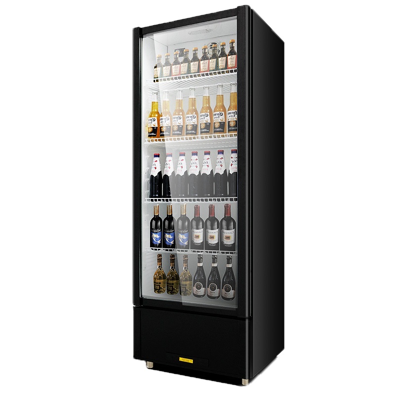 寒箭 立式冷柜玻璃门陈列柜饮料展示柜商用冷藏柜超市冰箱水果蔬菜保鲜冷藏柜啤酒柜便利店 320NB风直冷单门无灯箱