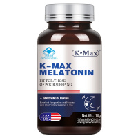 K-Max 康麦斯美国原装进口褪黑素安瓶60粒 安神改善睡眠片 退黑素深度助入眠 成人中老年保健食品