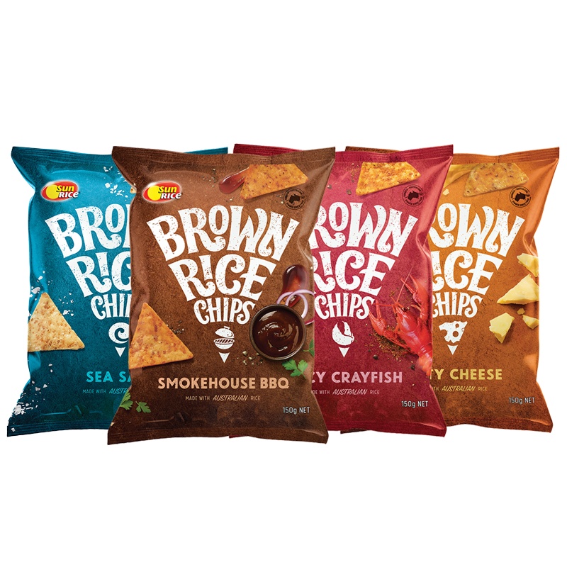 澳洲 SunRice尚米滋 休闲零食 膨化食品 非油炸粗粮 海盐口味糙米薄片锅巴 膨化网红零食 150g