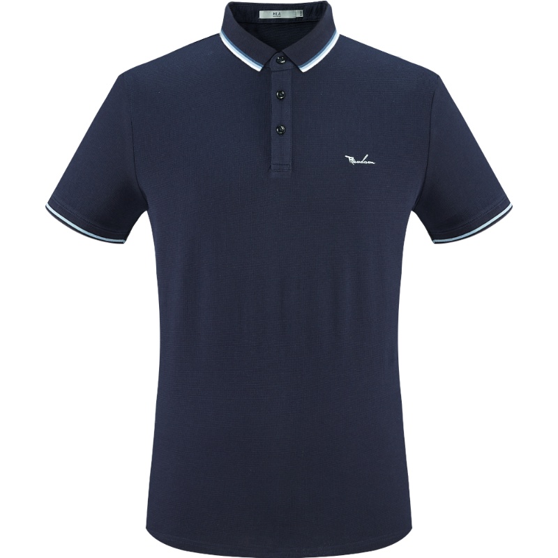 HLA海澜之家精致绣花短袖POLO2019夏季翻领男 HNTPD2R064A