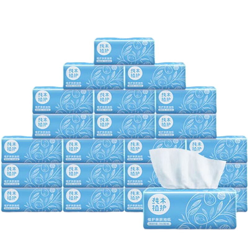 6包原木纸巾抽纸整箱餐巾卫生纸家用纸巾厕纸面巾纸 经典:试用6包【330张/包】