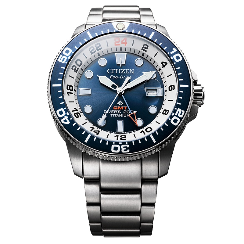 BJ7111-86L西铁城运动型潜水多功能光动能男表