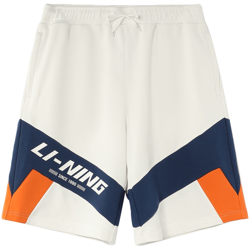 李宁运动短裤男时尚撞色夏季美式篮球裤休闲男装针织大码五分裤棉