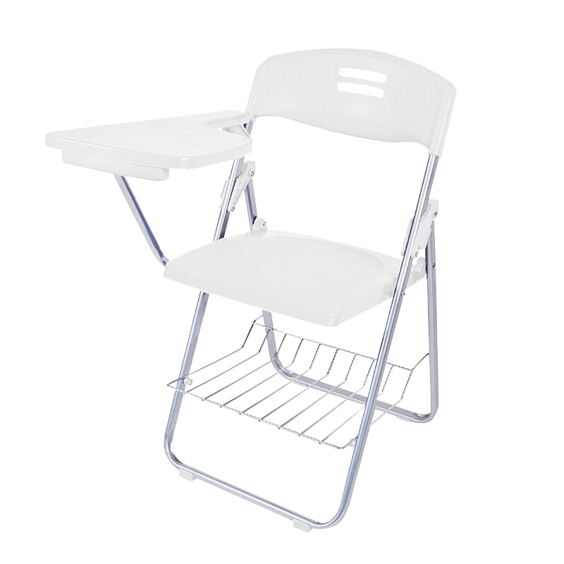 欧宝美折叠椅带写字板书网会议培训椅子家用电脑休闲椅简易办公靠背椅折叠凳子