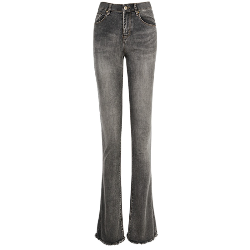 晚白2021春季新品通勤时尚修身高腰百搭显瘦牛仔裤长裤休闲裤女